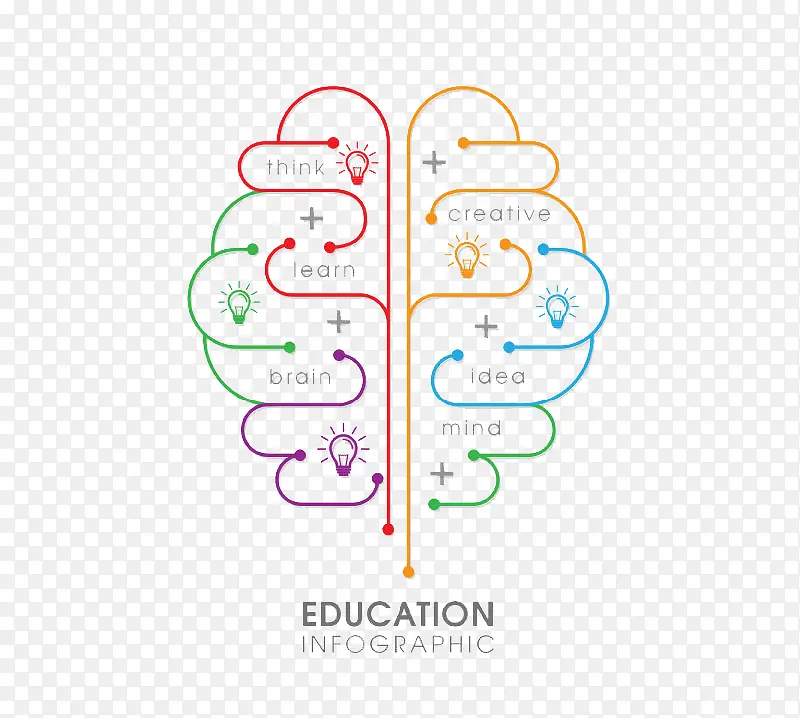 创意大脑教育信息图