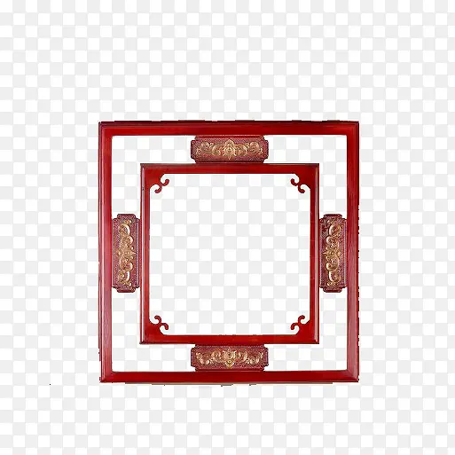 中国风古典红木框元素
