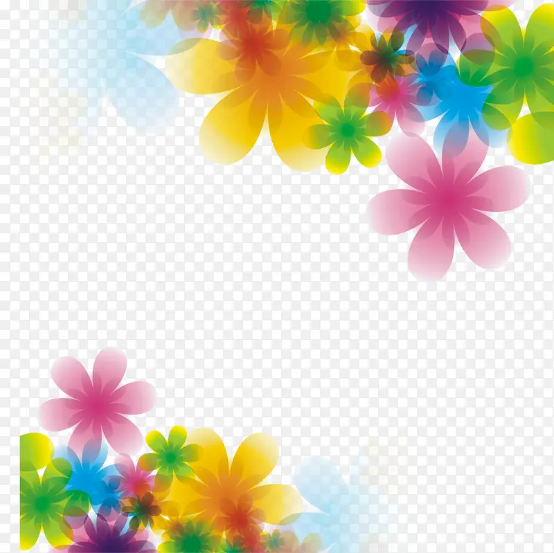 五彩花瓣装饰背景矢量图