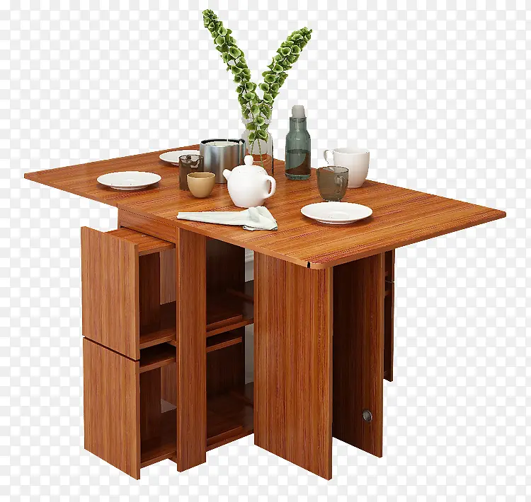 家具带收纳层餐桌