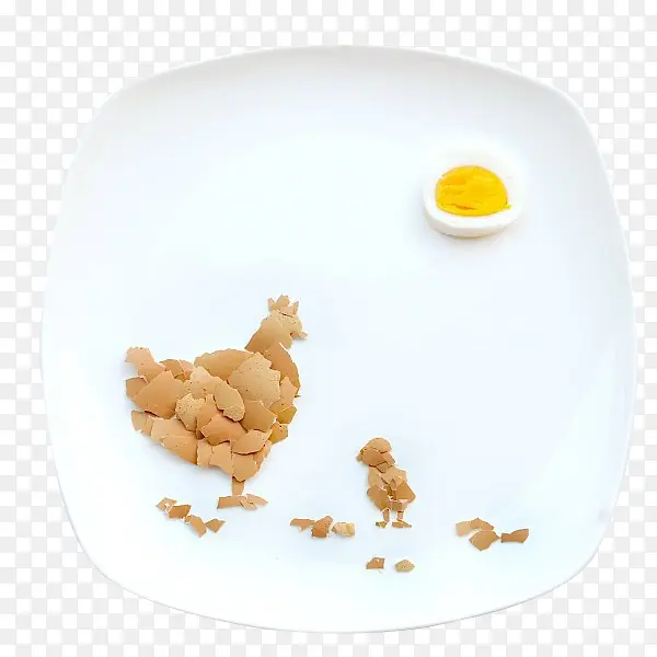 鸡蛋壳拼接成小鸡