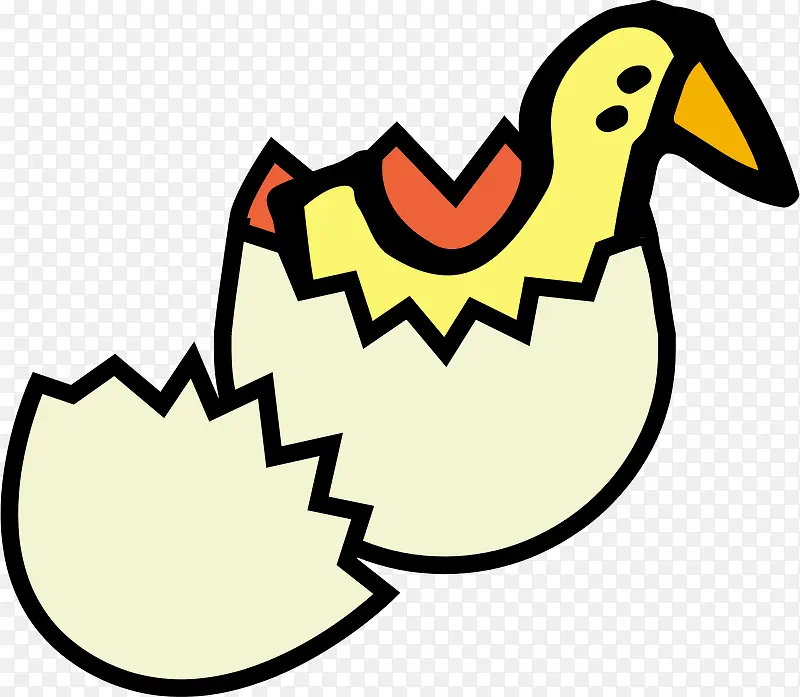 黄色破壳小鸡
