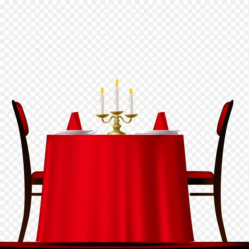 红色餐桌布