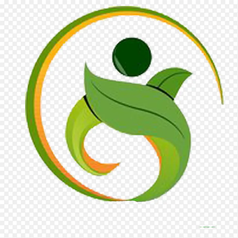 圆形叶子绿色环保园林logo
