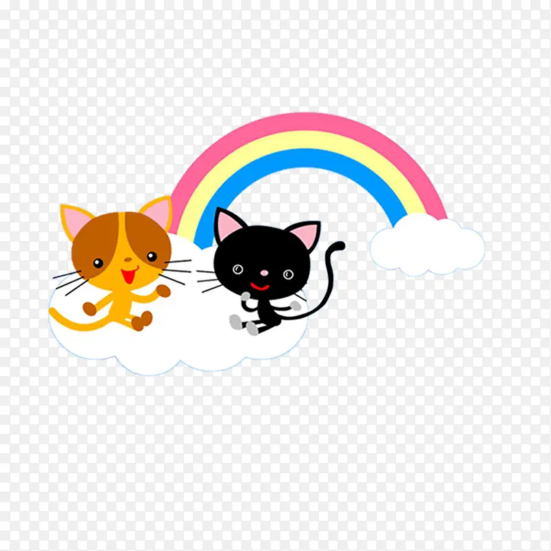 小猫和彩虹的图片
