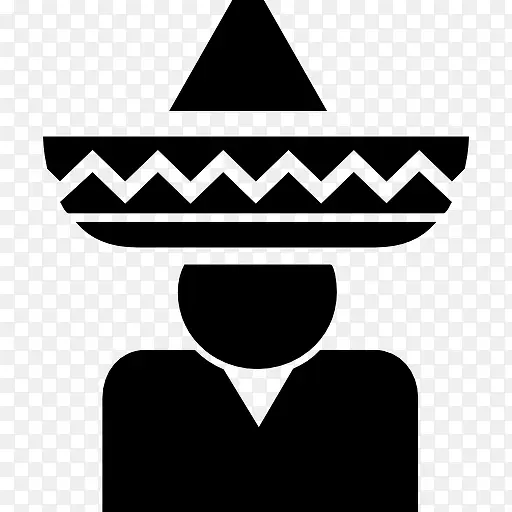 骑士墨西哥典型的墨西哥帽图标