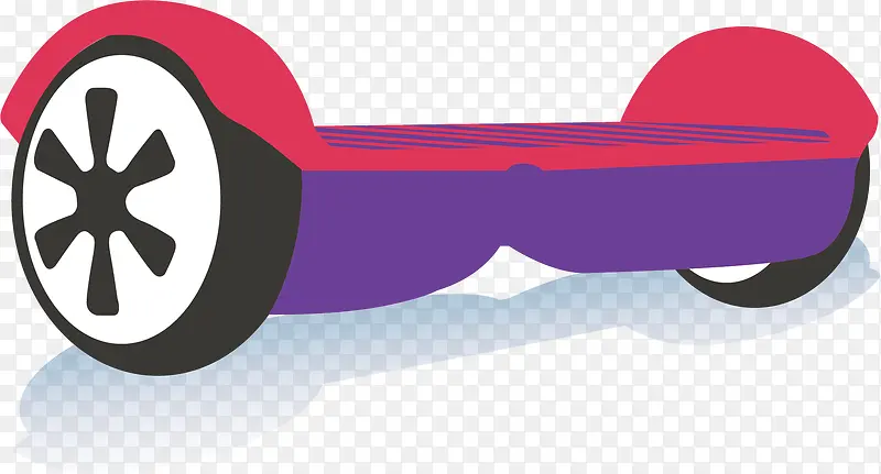 紫红色透视矢量平衡车