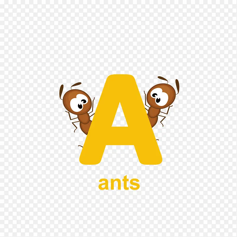 可爱蚂蚁字母A免抠素材