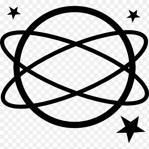 地球符号变异与椭圆和星星图标