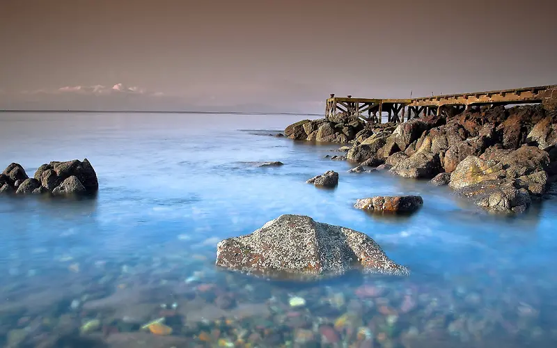 礁石港口海岸海报背景