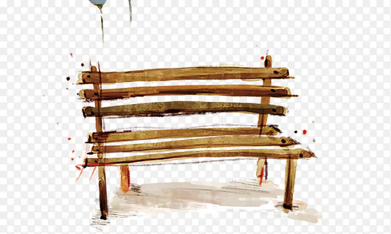 手绘木质长椅