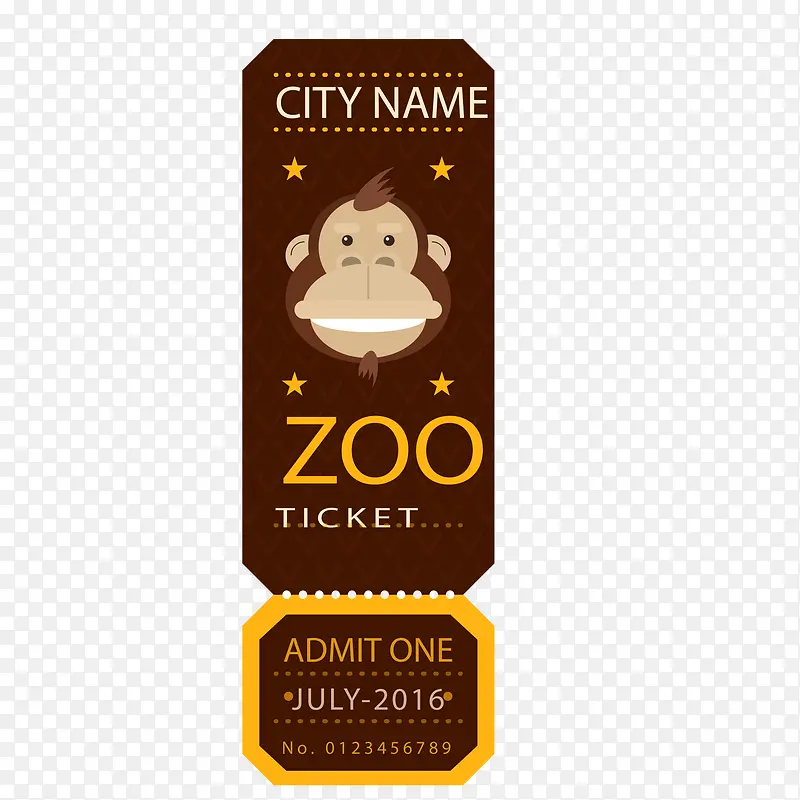 猴子动物园门票设计矢量图