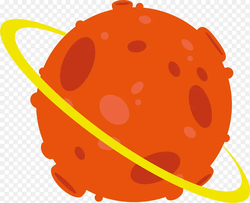 橙色卡通陨洞星球