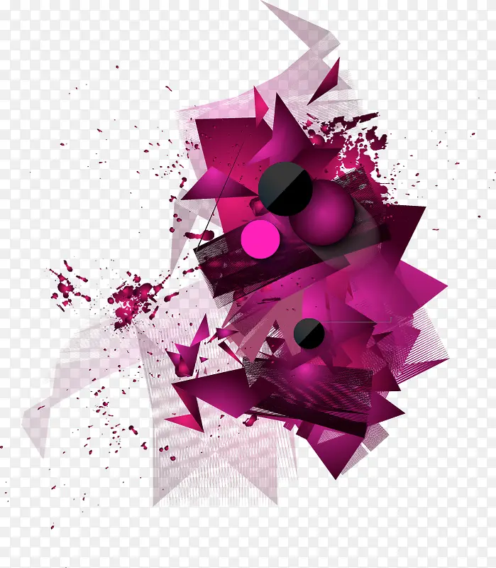 紫色抽象图形 不规则图形 几何