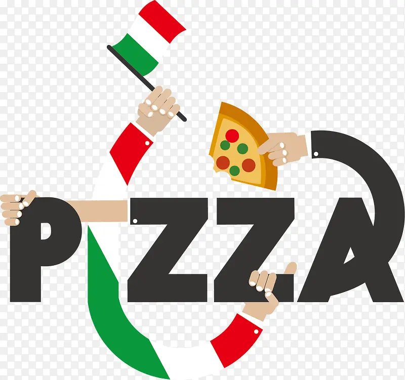 创意字体 pizza 披萨