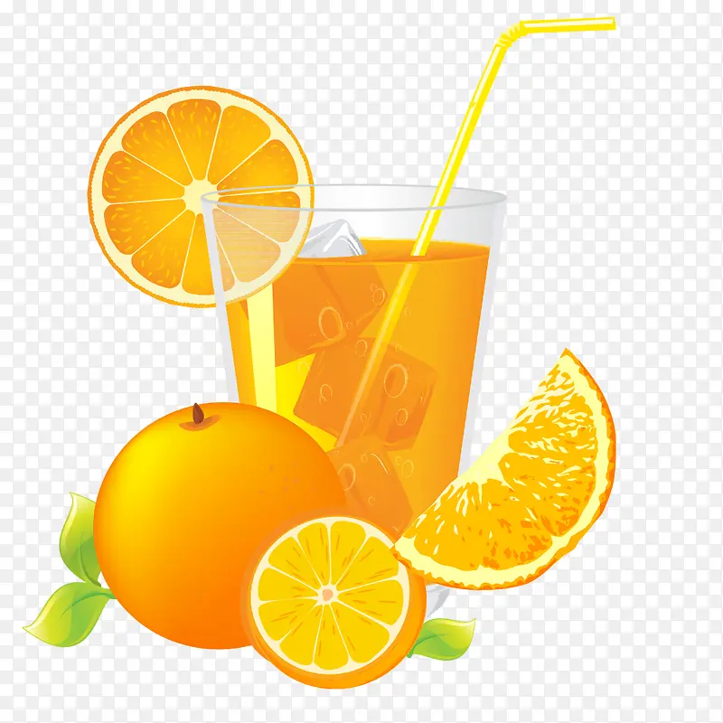 卡通鲜橙汁