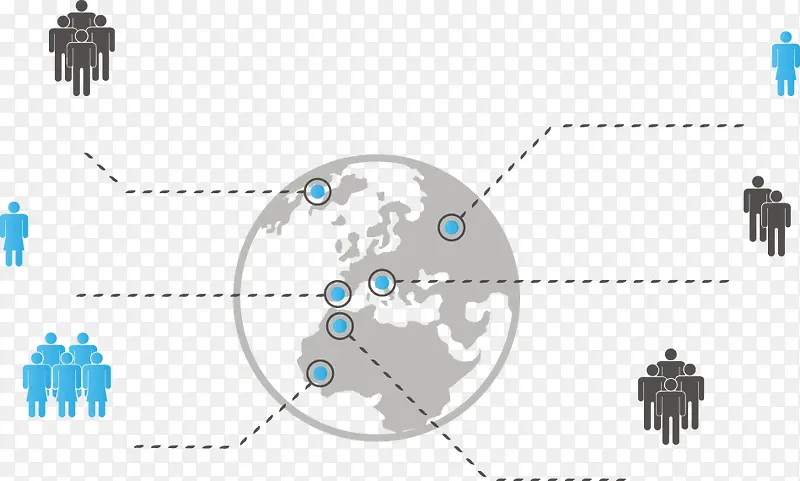 矢量PPT设计创意人口数据分布