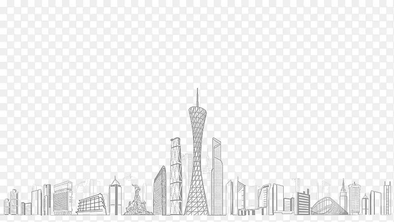 广州剪影线框图