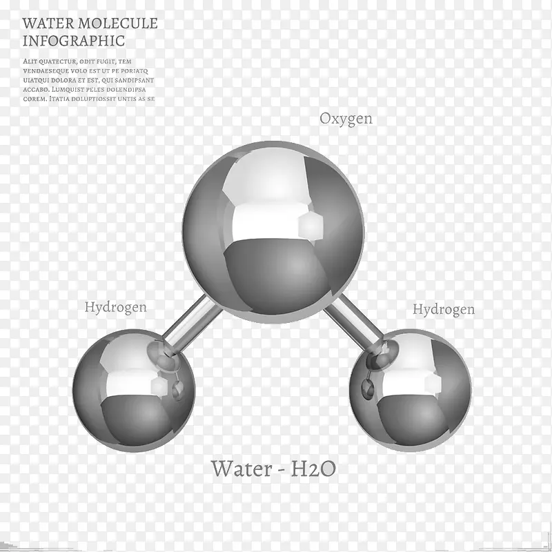 灰色立体球形分子图片