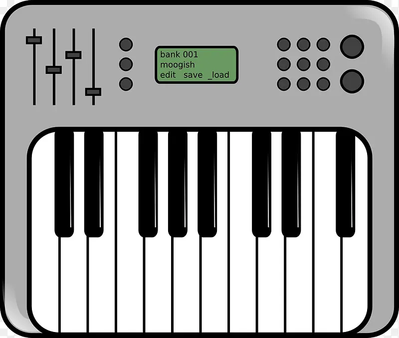 灰色钢琴键盘