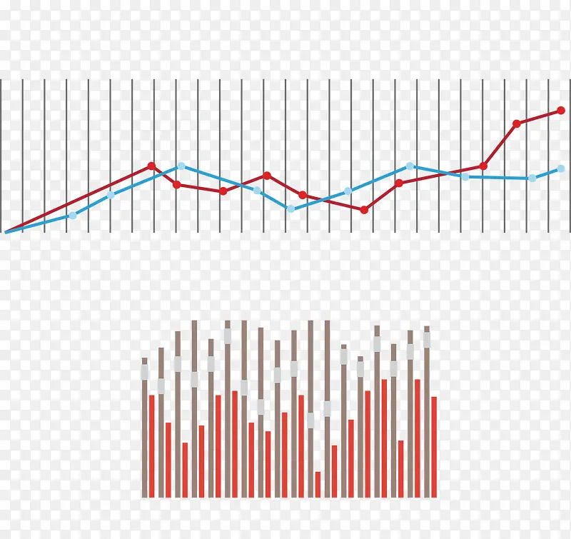 线状统计图矢量素材