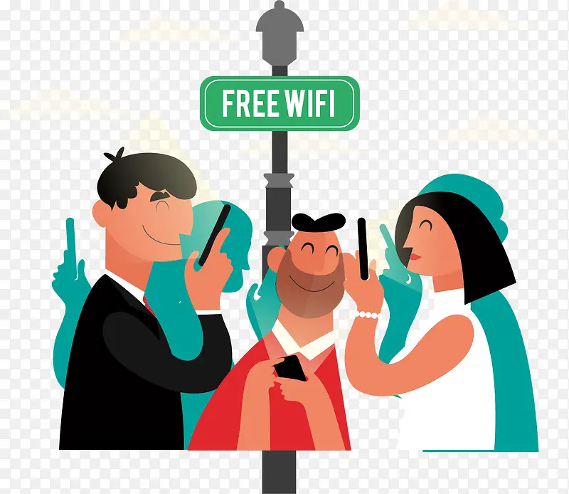 矢量手绘免费WIFI