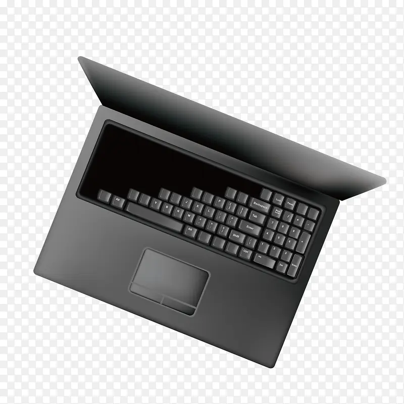 黑色矢量笔记本电脑产品图