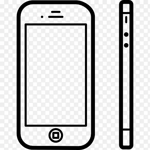 手机从正面和侧面视图图标