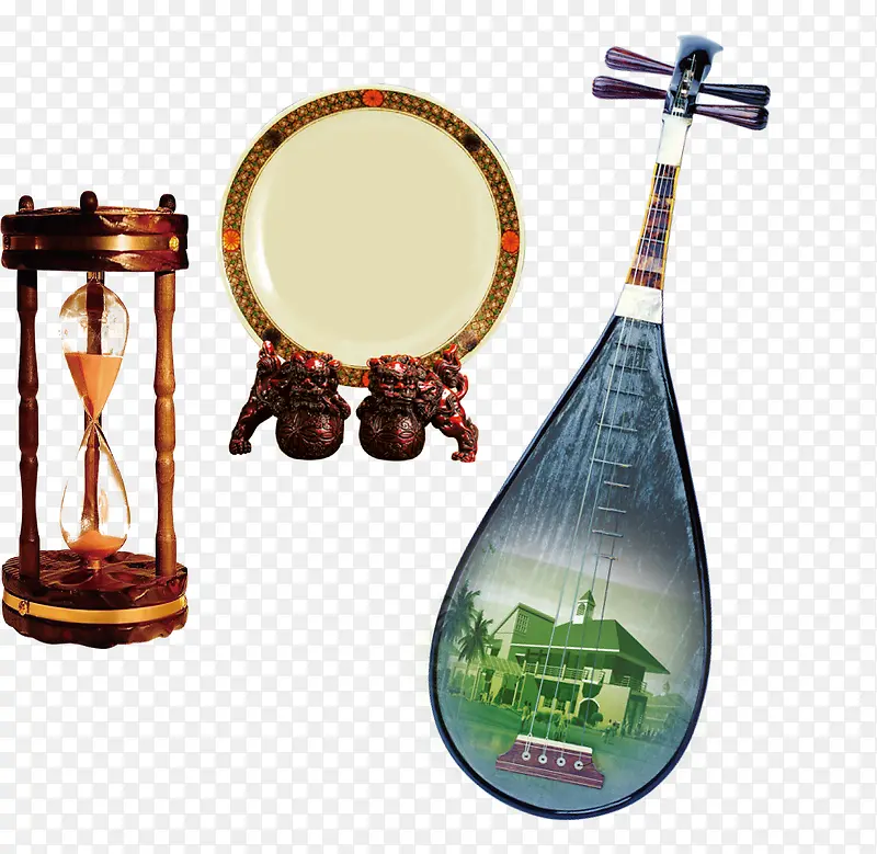 中国风琵琶镜子素材