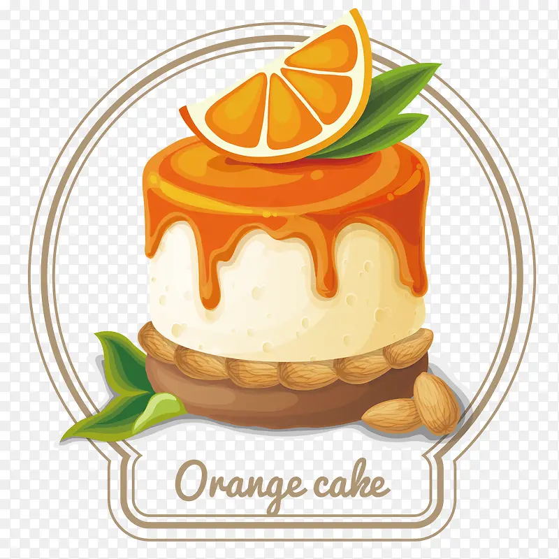 橙子味蛋糕矢量