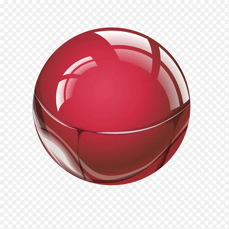 红色玻璃质感光泽球体