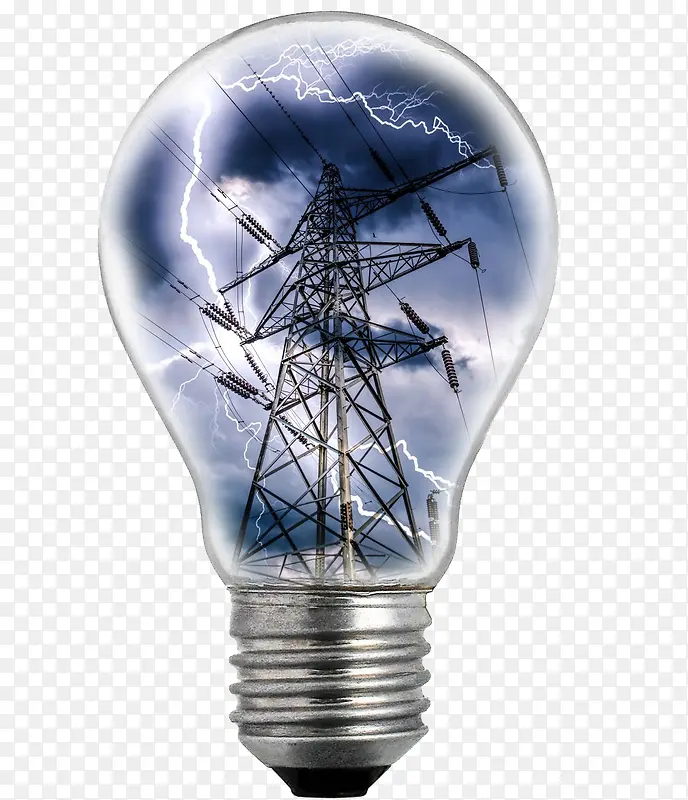 闪电电塔创意灯泡