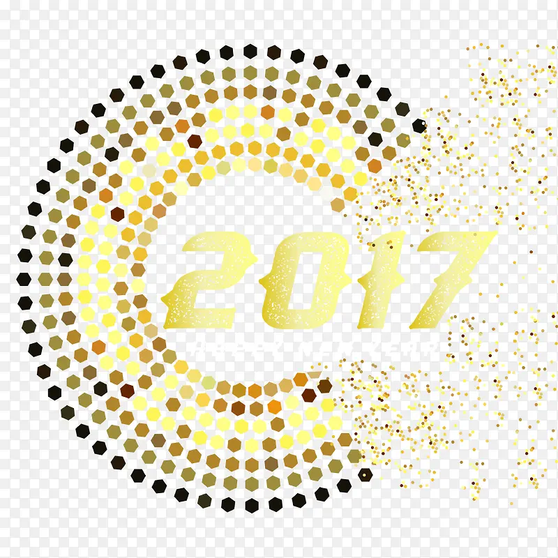 金色圆环2017年矢量图