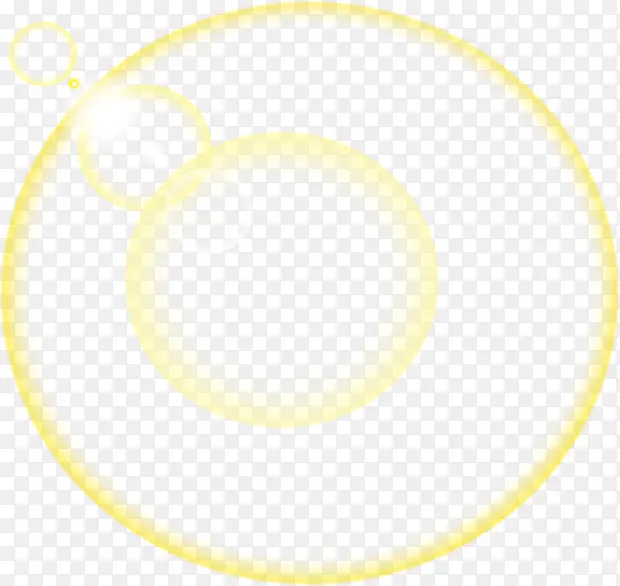 黄色圆形透明光亮气泡