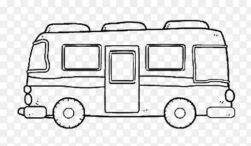 手绘的公交车