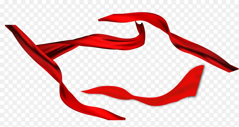 飞舞的红色绸带丝带