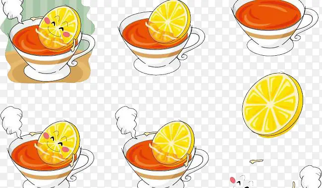 手绘柠檬红茶表情包素材