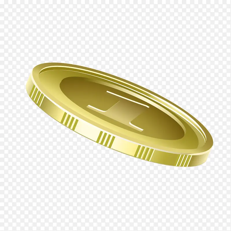 金黄一元硬币质感金属