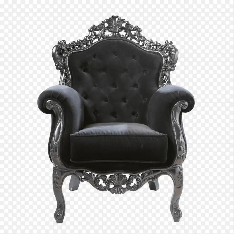 欧式黑色扶手椅