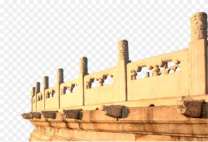 古代石桥围墙石栏