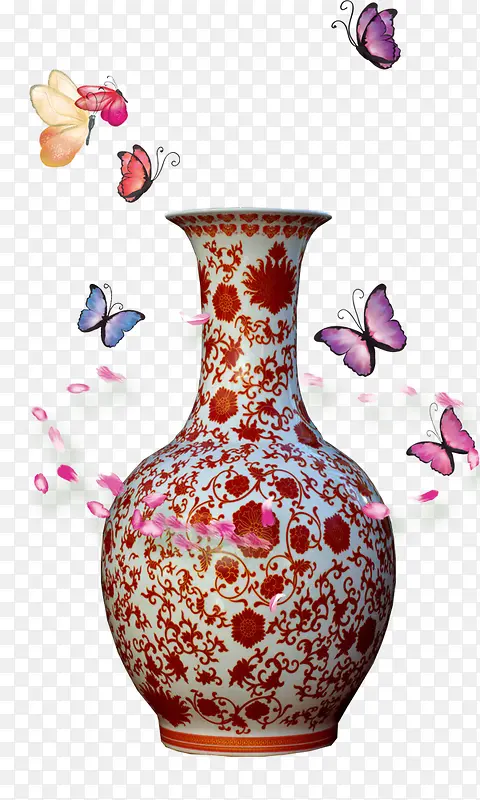 红釉瓷器花瓶
