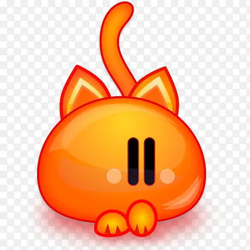 橙色可爱馒头猫PNG图标
