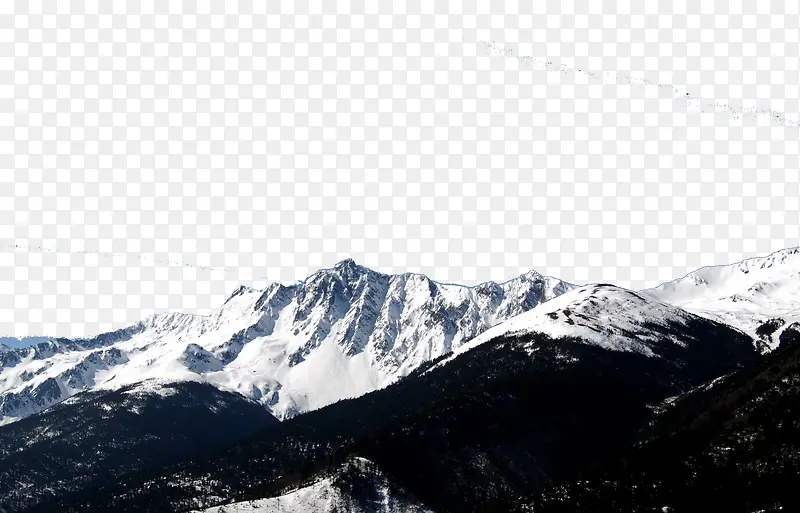 白色雪山景色