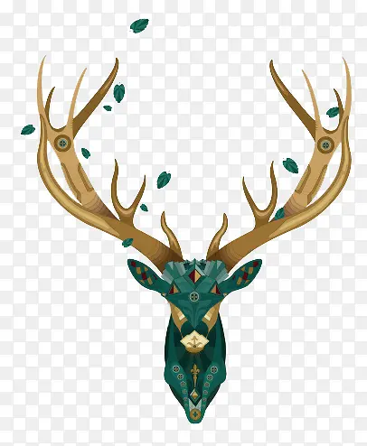 鹿头标本装饰