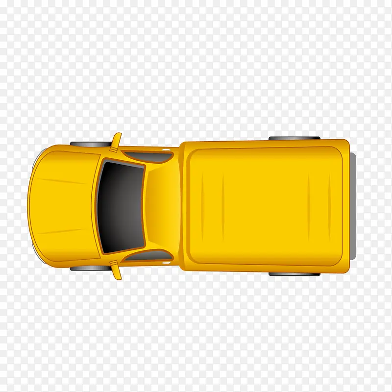 矢量黄色汽车俯视图图