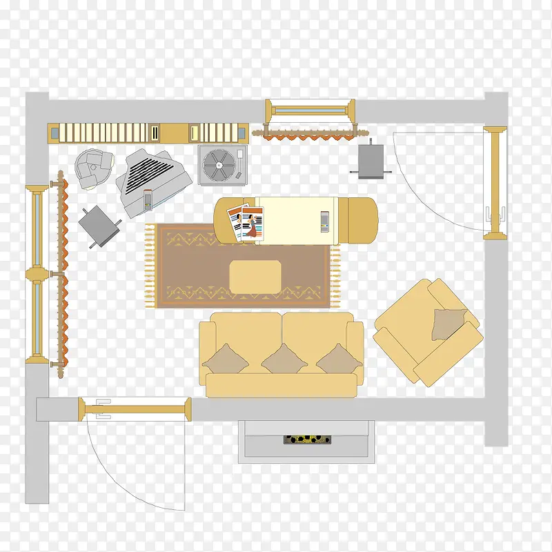 矢量俯视室内图