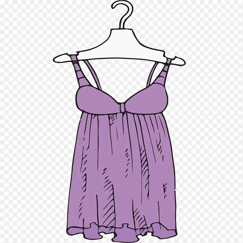 矢量紫色睡衣素材