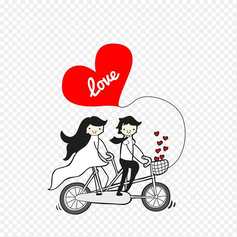 情侣骑单车爱心满满