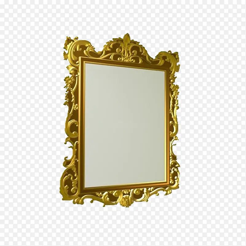 金色花纹镜子