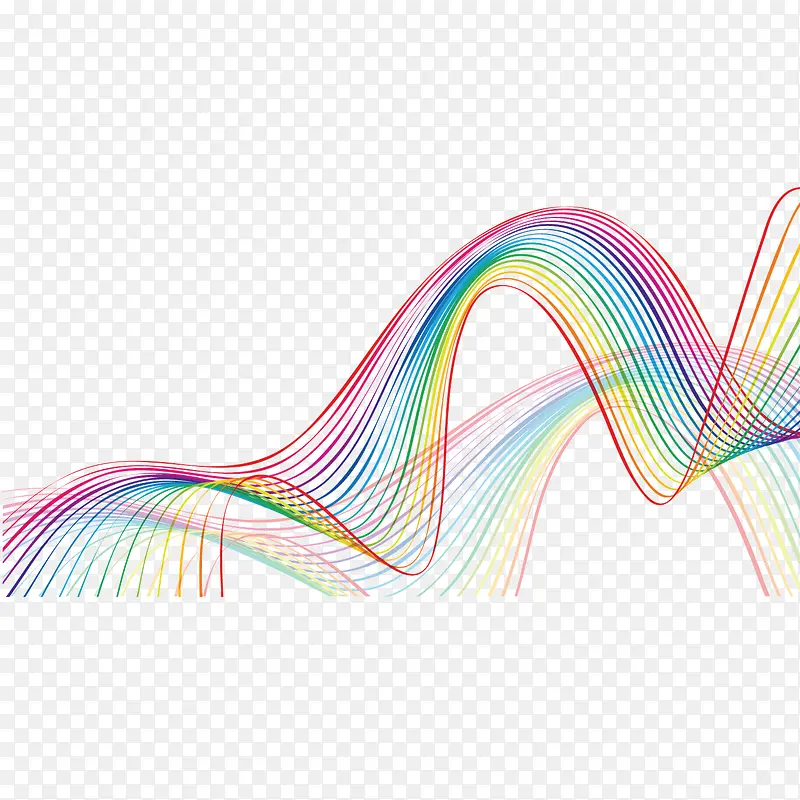 矢量速度线条彩色波浪